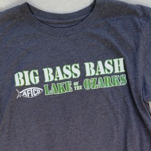 Lake Of The Ozarks Tee Gray Big Bass Bash 2022 Longer Length T-Shirt S